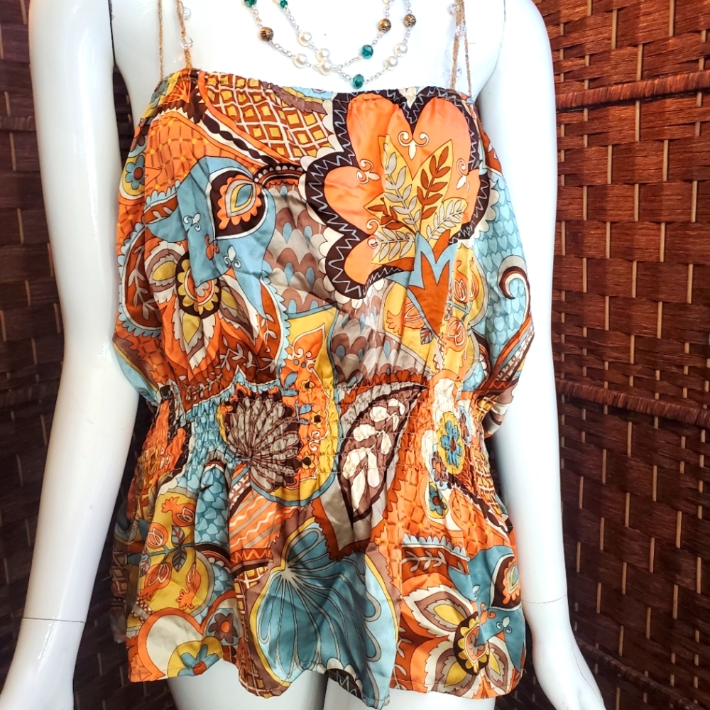 ANNA PAUL FLORAL PAISLEY 100% SILK